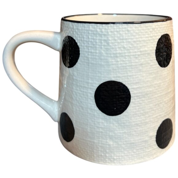 Ceramic Polka Dot Mug Textured Exterior, Microwave & Dishwasher Safe Glazed 4" T - Picture 2 of 13